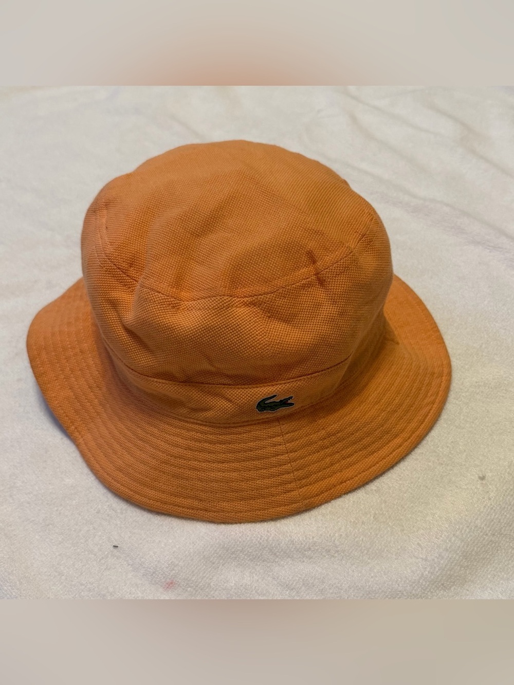 Lacoste Orange Bucket Hat with Crocodile Logo